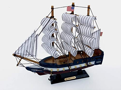 Wooden USS Constitution Scale Model Ship 10"