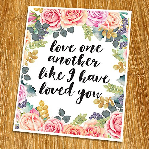 John 13:34 Love one another Print (Unframed), Wedding bible verse, Scripture Print, Love quote, Christian Wall Art, Church decor, 8x10", TC-061 John 13:34 Love one another Print (Unframed), Wedding bible verse, Scripture Print, Love quote, Christian Wall Art, Church decor, 8x10", TC-061