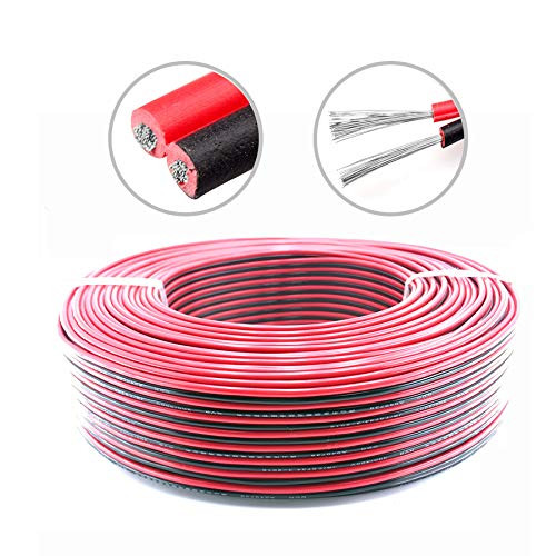 HGmart 16 Gauge AWG Electrical Wire Cable Extension,66ft Black and 66ft Red Stranded Wire 600V Flexible Tinned Copper Wire 80? High Temperature Resistant 2 Conductor Speaker Wire