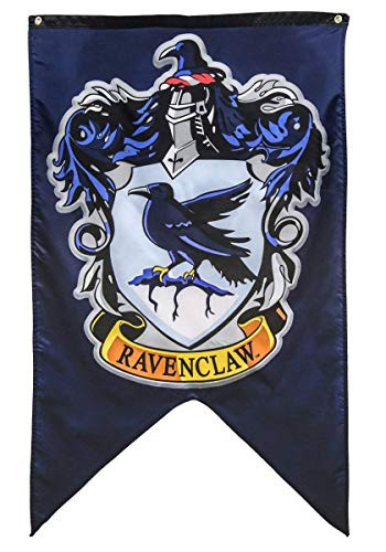 Hogwarts School of Witchcraft Banner for Harry Potter Wizardry Flag Poster Wall Decals Magical Wizard School Crest Party Decoration (Ravenclaw)