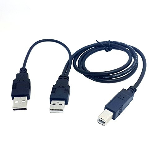 CY 80cm Dual USB 2.0 Male to Standard B Male Y Cable for Printer & Scanner & External Hard Disk Drive