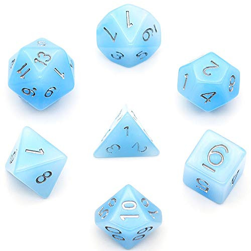 DND Dice Sets Jade Dice for Dungeons and Dragons Pathfinder DND RPG MTG Table Gaming Dice(Blue dice) DND Dice Sets Jade Dice for Dungeons and Dragons Pathfinder DND RPG MTG Table Gaming Dice(Blue dice)