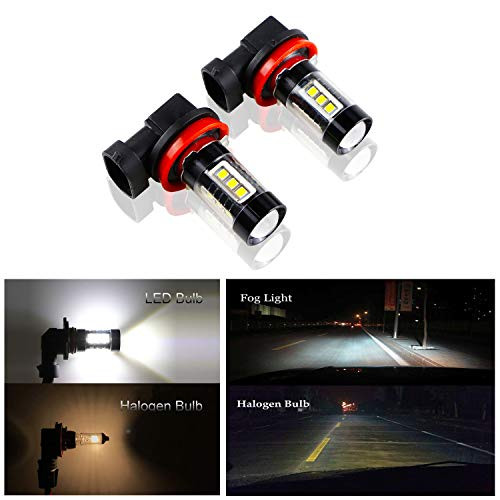 Dantoo 2 x H11 Fog Light H8 H16 LED Bulbs Extremely Bright 6000K High Power 16 SMD LED Bulbs Fog Lamp Replacement for DRL or Fog Lights, Xenon White