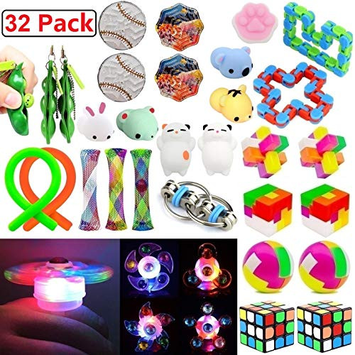 32 Pcs Fidget Toys for Stress Relief, Sensory Toys Bundle for Kids and Adults, Sensory Fidgets for ADHD Anxiety Autism