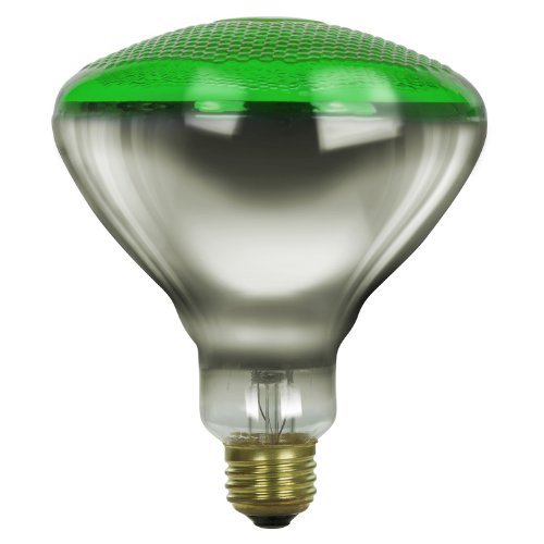 Sunlite 100BR38/FL/G/3 Incandescent 100-Watt, Medium Based, BR38 Reflector Colored Bulb, Green