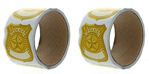 Fun Express, Police Badge Name Tag Stickers Roll of 100 School Party Supplies (2 Pack)