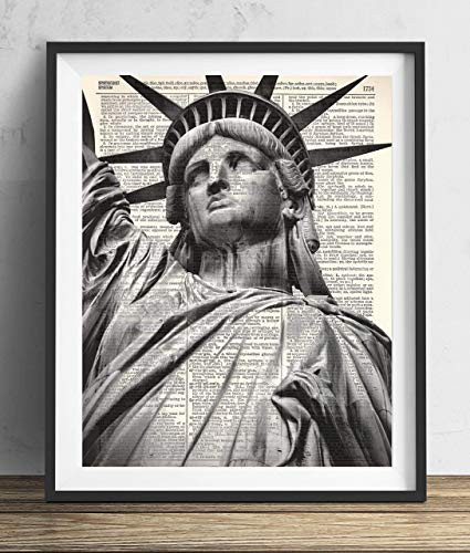 Statue Of Liberty New York City Vintage Upcycled Dictionary Art Print 8x10