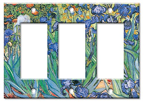 Triple Gang Rocker Wall Plate - Van Gogh: Irises Triple Gang Rocker Wall Plate - Van Gogh: Irises