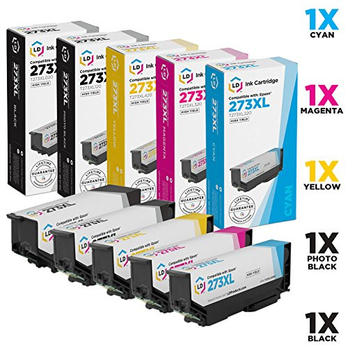 LD Remanufactured Ink Cartridge Replacement for Epson 273XL High Yield (Black, Cyan, Magenta, Yellow, Photo Black) 5-Pack LD Remanufactured Ink Cartridge Replacement for Epson 273XL High Yield (Black, Cyan, Magenta, Yellow, Photo Black) 5-Pack
