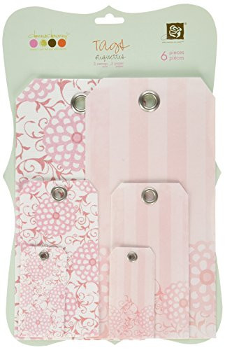 Prima 920777 Donna Downey Screenprinted Canvas Tag Set, Flowers