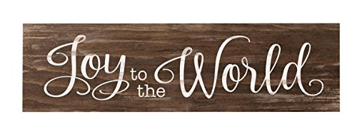 P. Graham Dunn Joy to The World Christmas Brown 6 x 1.5 Mini Pine Wood Tabletop Sign Plaque