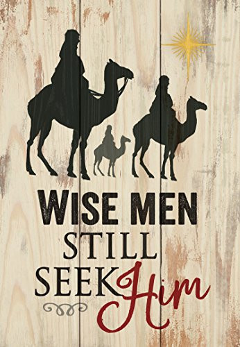 P. GRAHAM DUNN Wise Men Still Seek Him Natural 4.5 x 6.5 Solid Wood Mini Tabletop Sign