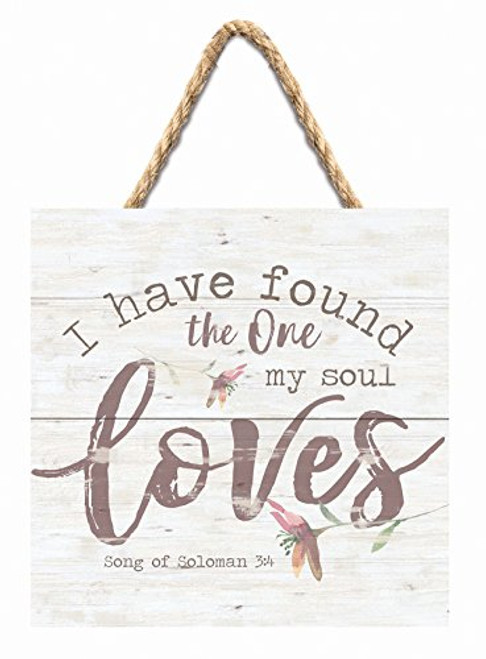 P. GRAHAM DUNN Found One Whom Soul Loves Whitewash 7 x 7 Inch Wood Pallet Wall Hanging Sign P. GRAHAM DUNN Found One Whom Soul Loves Whitewash 7 x 7 Inch Wood Pallet Wall Hanging Sign