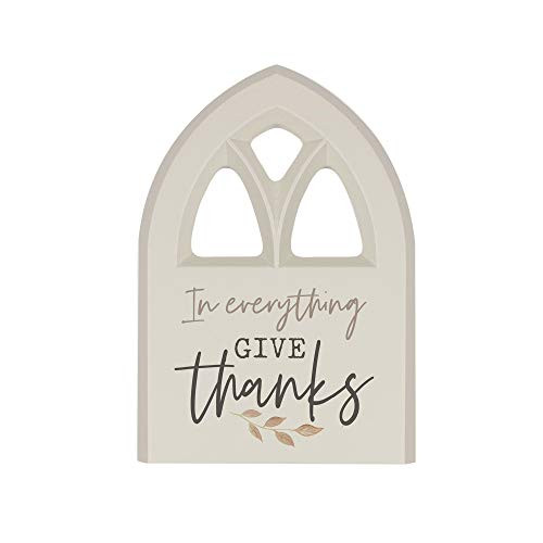 P. Graham Dunn in Everything Give Thanks Grey 8 x 6 Wood Decorative Tabletop Window Plaque