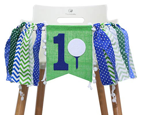 1st Highchair Banner for Golf Birthday - Party Decorations for First Birthday - Party Photo Prop Bunting Backdrop Cake Smash First One - The Best Choice for Party Surprises (Golf HIGH Chair Banner)