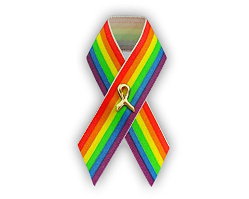 Gay Pride Rainbow Satin Pin - Support LGBTQ Causes (1 Pin)