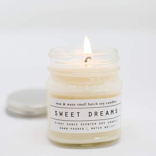 Sweet Dreams Lavender Scented 8 oz Mason Jar Soy Candle Sweet Dreams Lavender Scented 8 oz Mason Jar Soy Candle