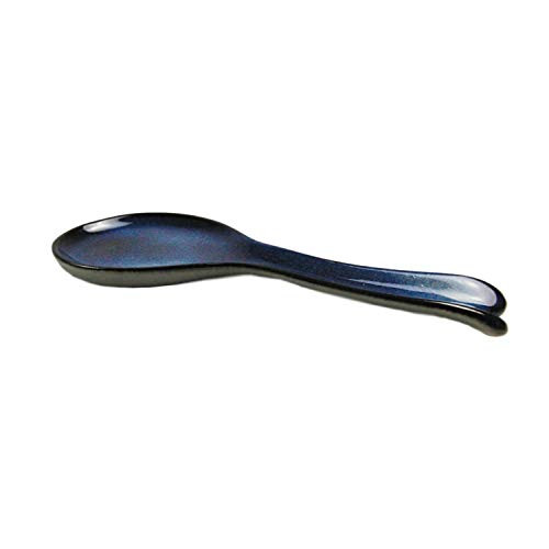 roro Ceramic Stoneware Blue Gray Spoon Rest, 9 Inch
