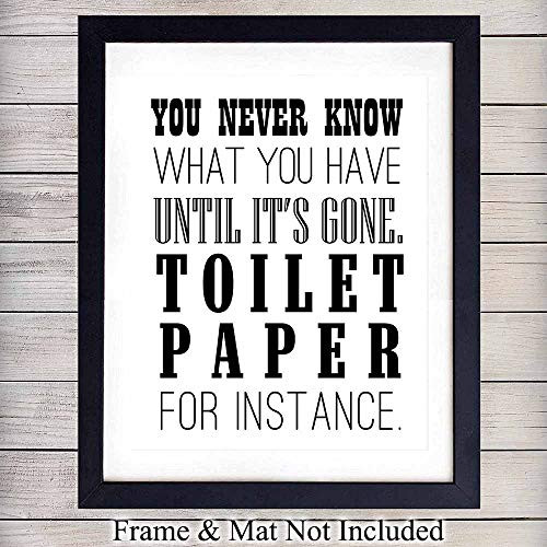 Bathroom Typography Wall Art Print - 8x10 Unframed Photo - Makes a Great Gift - Chic Home Decor - Humorous