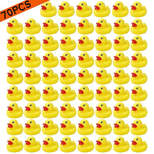 YsesoAi 70 Pack Mini Rubber Ducky Baby Bath Toy Shower Birthday Party Favors Kids Gifts