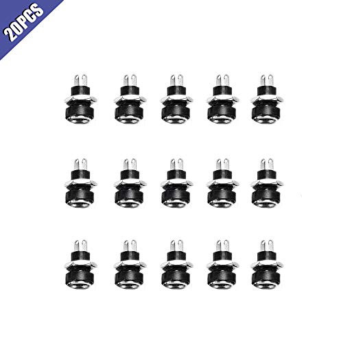 Ximimark 20Pcs Mini DC Power Supply Jack Socket 2 Pins Female Panel Mount Connector 5.5x2.1mm With Hex Washer Ximimark 20Pcs Mini DC Power Supply Jack Socket 2 Pins Female Panel Mount Connector 5.5x2.1mm With Hex Washer