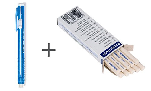 Staedtler Stick Eraser Holder and Eraser Refills(Pack of 10) set