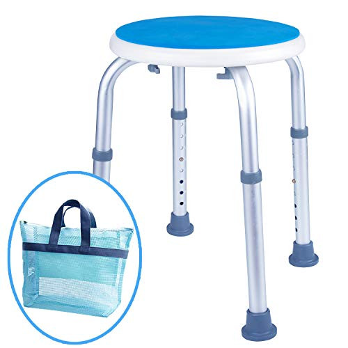 Medokare Padded Round Shower Stool - Shower Seat for Seniors with Tote Bag, Shower Bench Bath Chair for Elderly, Handicap Tub Shower Seats for Adults (White Round Stool) Medokare Padded Round Shower Stool - Shower Seat for Seniors with Tote Bag, Shower Bench Bath Chair for Elderly, Handicap Tub Shower Seats for Adults (White Round Stool)