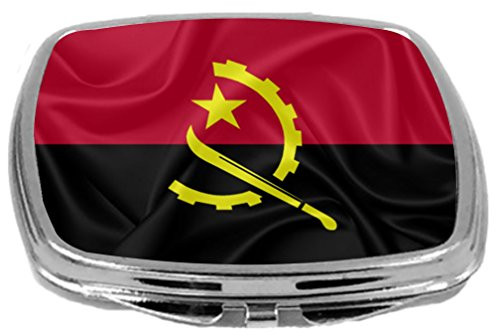 Rikki Knight Flag Design Compact Mirror, Angola, 3 Ounce