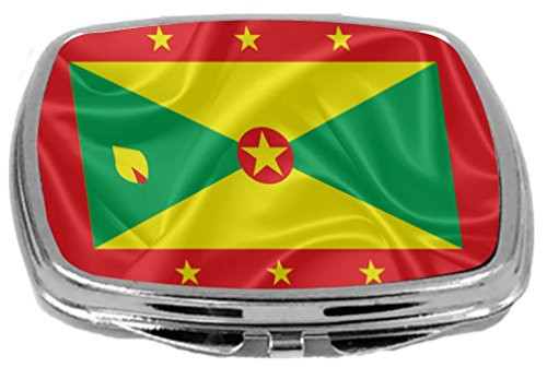 Rikki Knight Flag Design Compact Mirror, Grenada, 3 Ounce