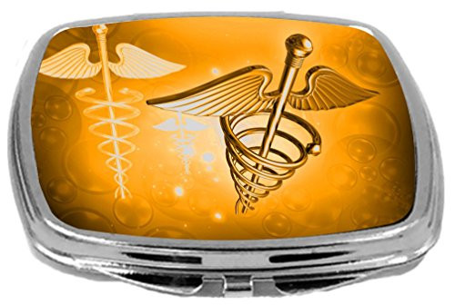 Rikki Knight Compact Mirror, Orange Medical Doctor Symbol, 3 Ounce