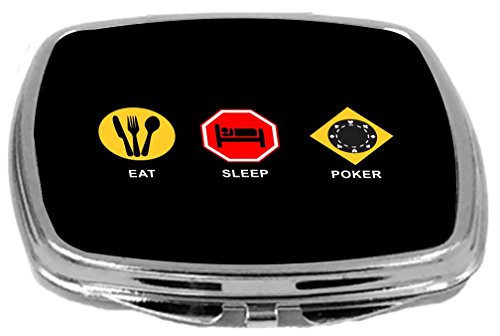Rikki Knight Compact Mirror, Eat Sleep Poker, 3 Ounce