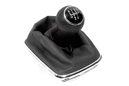 PAKCEEINC 1 pcs Chrome Gear Shift Knob 5 Speed Shift Knob Gaitor for 1999-2005 VW Mk4 Golf/GTI/R32 1999-2004 Mk4 Jetta/Bora
