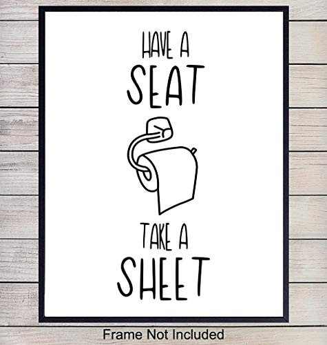 Funny Bathroom Typography Wall Art Print - Makes a Great Humorous Gift and Chic Bath Decor - 8x10 Photo Unframed