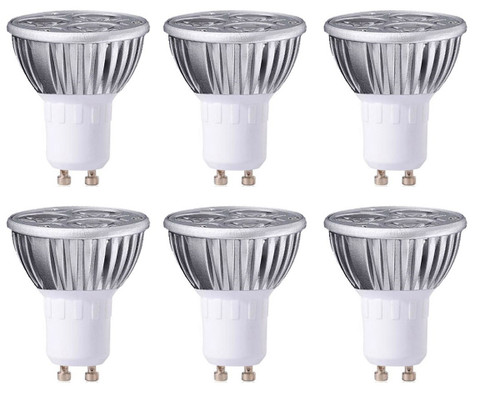 MODOAO 6 Pack GU10 Dimmable LED Light Bulbs Spotlight Daylight Recessed Lighting Fixture, 3 Watts, 110 Volts, 45 Degree Beam Angle, Cool White