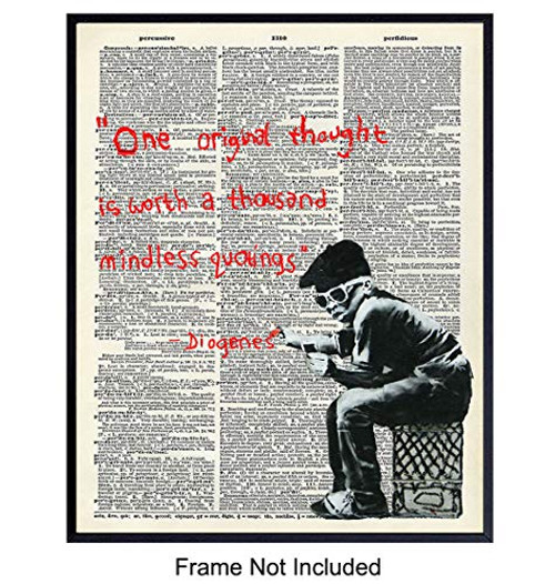 Banksy Motivational Inspirational Dictionary Art Print, Upcycled Graffiti Wall Art Poster - Chic Home Decor for Bedroom, Teens Room, Office, Family Room, Classroom, Dorm - Gift for Graduation, 8x10 Banksy Motivational Inspirational Dictionary Art Print, Upcycled Graffiti Wall Art Poster - Chic Home Decor for Bedroom, Teens Room, Office, Family Room, Classroom, Dorm - Gift for Graduation, 8x10