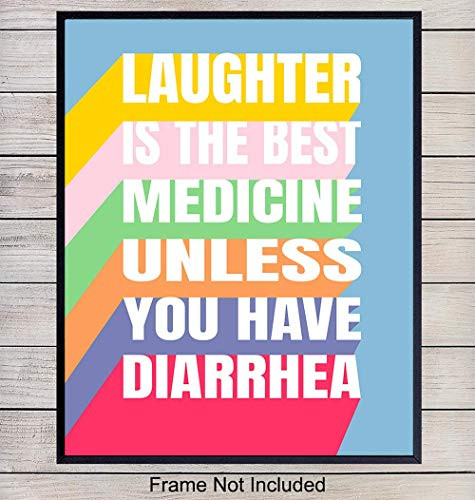 Funny Bathroom Typography Art Print - Wall Art Poster - Unique Home Decor for Bath - Great Gag Gift Gift - 8x10 Photo Unframed