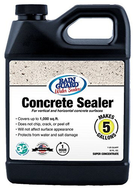 Rain Guard Water Sealers SP-4003 Concrete Sealer Concentrate Covers up to 1000 Sq. Ft. 1 Quart Makes 5 gallons Rain Guard Water Sealers SP-4003 Concrete Sealer Concentrate Covers up to 1000 Sq. Ft. 1 Quart Makes 5 gallons