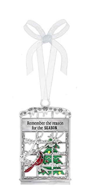 Ganz Remember the Reason for the Season Zinc Epoxy Decorative Hanging Ornaments, Silver Multi