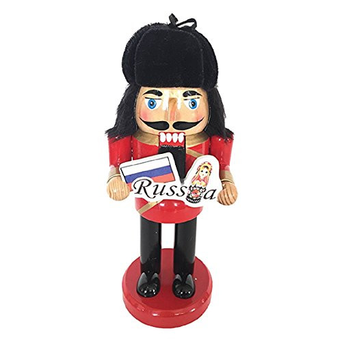 Santa's Workshop Russia Nutcracker 10" Tall Red/Black/Brown