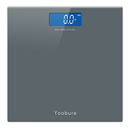 Precision Digital Body Weight Scale Bathroom Scale with Step-On Technology and Tempered Right Angle Glass Balance Platform