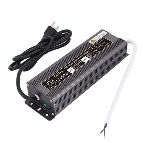 CATIYA 12V Constant Voltage 60W LED Driver Transformer, Outdoor Low Voltage Waterproof Power Supply Adapter for Led Strips