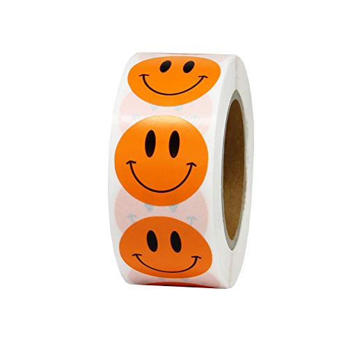 Hcode 1 inch Smiley Face Stickers Roll Happy Face Stickers Circle Dots Paper Labels Reward Stickers Teachers Stickers 500 Pieces per Roll (1" Orange Smiley face) Hcode 1 inch Smiley Face Stickers Roll Happy Face Stickers Circle Dots Paper Labels Reward Stickers Teachers Stickers 500 Pieces per Roll (1" Orange Smiley face)
