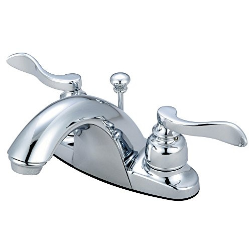Kingston Brass KB8641NFL Nuwave French Centerset Lavatory Faucet with Retail Pop-Up, 4", Polished Chrome