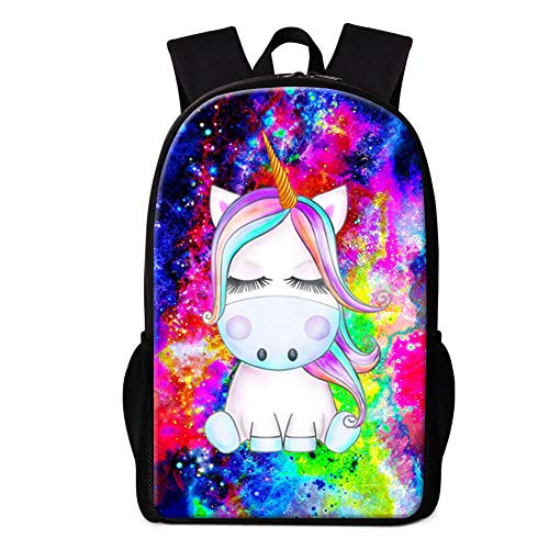 Dispalang Galaxy School Bag Unicorn Backpack for Girls Cartoon Book Bag Animal Design Bagpack Cute Satchel Mochila for Children