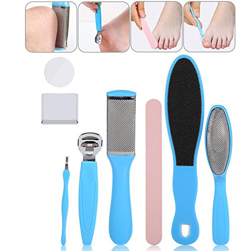 Foot File Set, Dead Hard Skin Callus Remover Scraper Pedicure Rasp Portable Tools 10PCS