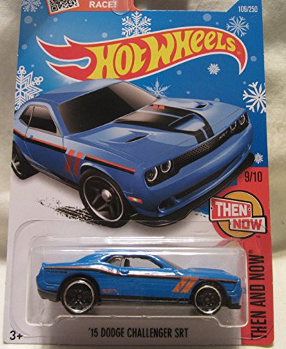 Hot Wheels 2016 Then And Now '15 Dodge Challenger SRT 109/250, Blue (Snowflake Card)