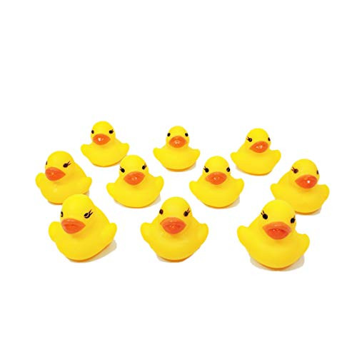 SUKRAGRAHA Mini Rubber Ducks 1.4 inch Baby Bath Toy Ducky 10-Pack