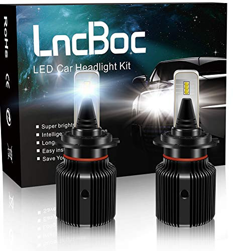 LncBoc H7 LED Car Headlgiht Bulbs Kit Single Beam 40W 8000LM(4000LMx2) 6500K White Super Bright Conversion Kit For Car Auto Replacement Bulb With CSP Y19 Chip 12V one year warranty J1 H7