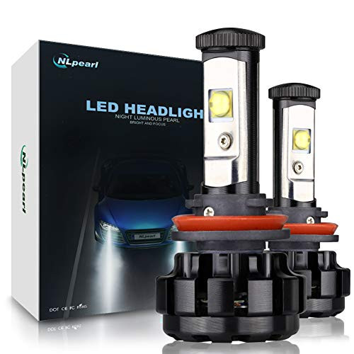 NLpearl H9 H8 H11 Led Headlight Bulb Conversion Kit with Cree Chips, 6000k Cool White 12v 60w 7000lm Pair Fog Light Blubs, 3 Yr Warranty