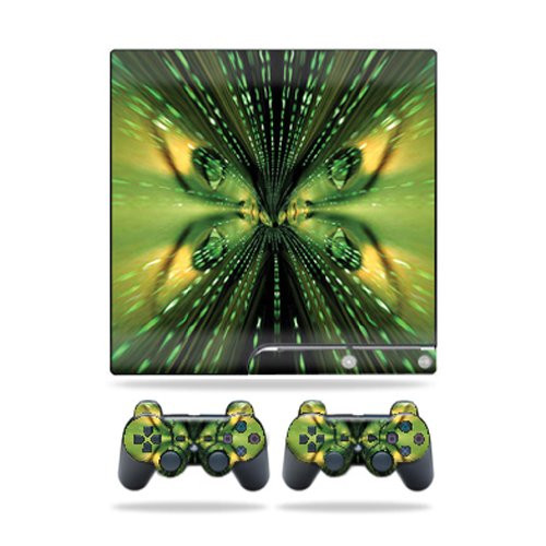 MightySkins Skin Compatible with Sony Playstation 3 PS3 Slim Skins + 2 Controller Skins Sticker Matrix